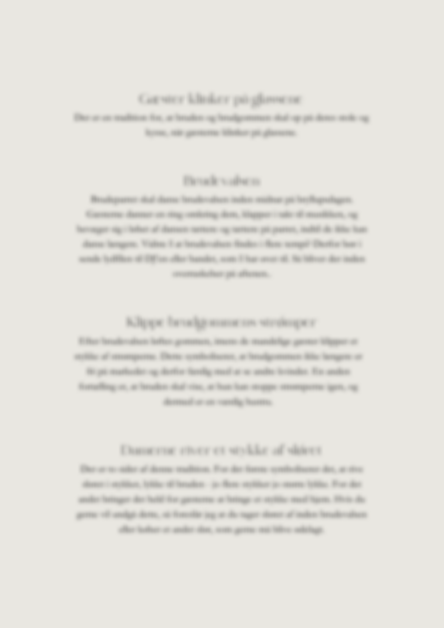 Danske Bryllupstraditioner